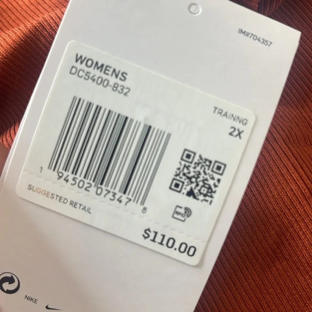 Nike Yoga Luxe Infinalon Layered Jumpsuit Onesie Burnt Orange / Rust 2X